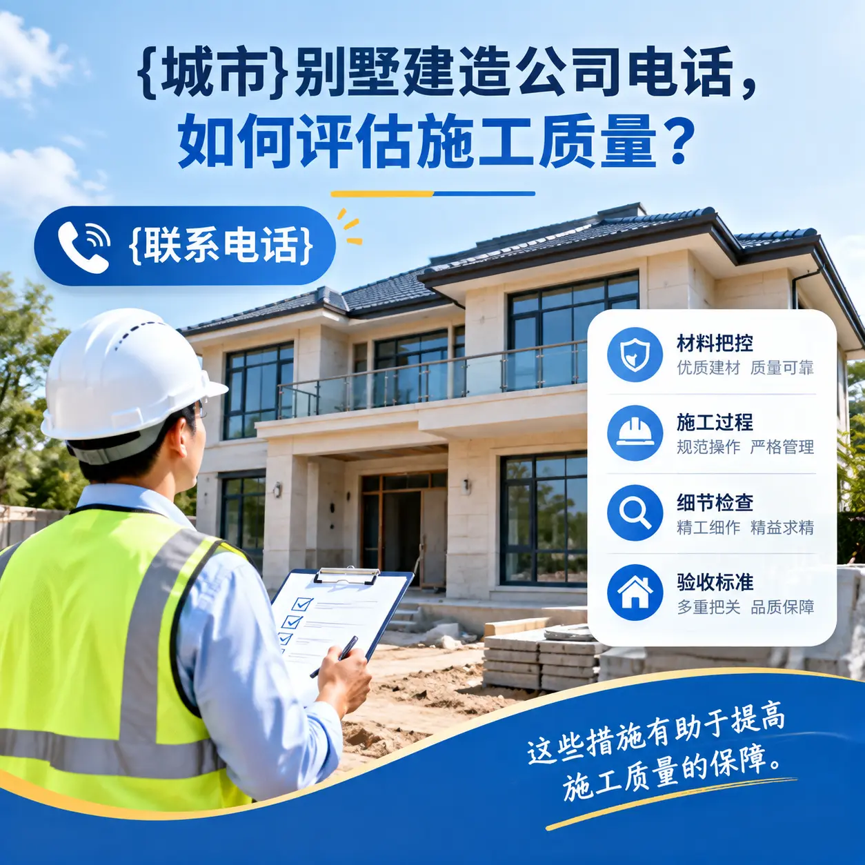 正安别墅建造公司电话，如何评估施工质量？