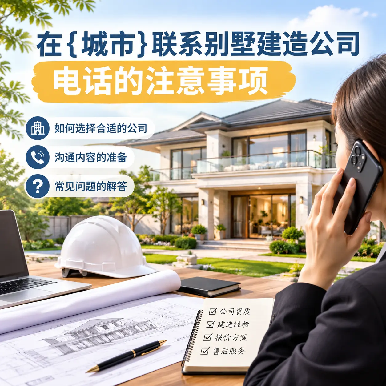 在正安联系别墅建造公司电话的注意事项